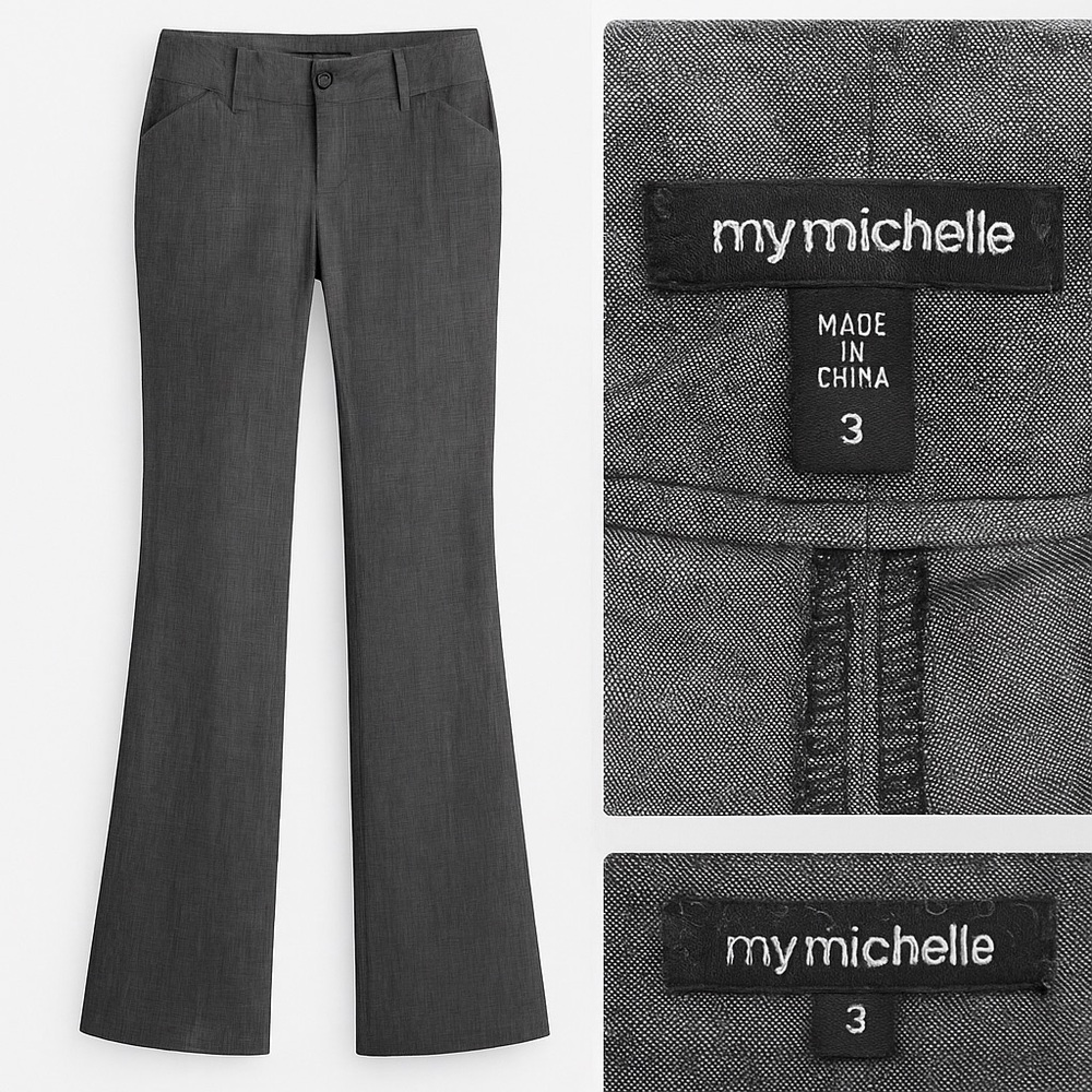My Michelle Charcoal Flare Trousers